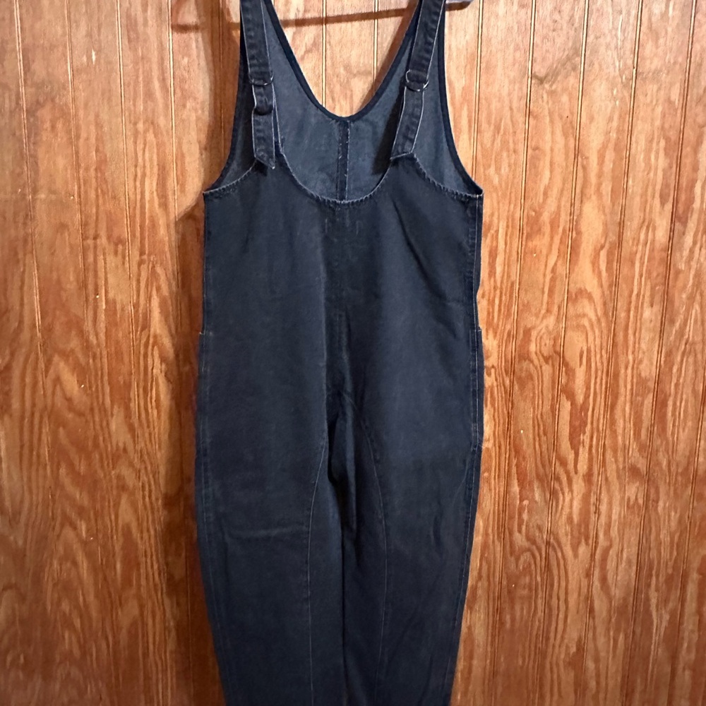 Free People Black Denim Utility Jumpsuit - Picture 3 of 4